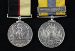 A Queen`s Sudan / Khedive`s Sudan medal group to 6313 Pte J.Clarke, Gren Gds the later with Khartoum