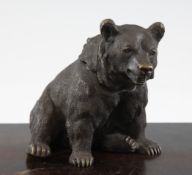 A 19th century textured bronze bear inkwell, unsigned, 5.25in. Starting Price: £120