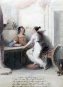 James Green (1771-1834)watercolour,`Eudora et Philemon - Vide Ovid`,signed and dated 1832,9.75 x 7.
