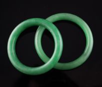 Two jadeite child`s bangles. Starting Price: £320