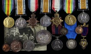 A WW1 Distinguished Conduct medal group of four to Sjt J.Hockley MTASC and related family medals