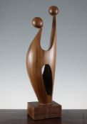 A 20th century teak sculpture, signed Libbrecht walter, on square base, 20in. Starting Price: £160