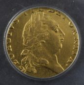 A cased George III 1791 gold spade guinea. Starting Price: £160