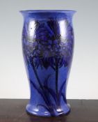 A Moorcroft `Cornflower` large baluster vase, c.1918-29, on powder blue ground, inscribed `W