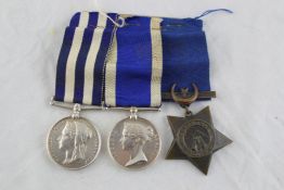 A Victorian Naval Egypt service group of three medals to W.Durie HMS Minotaur comprising Egypt 1882,