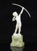 Ferdinand Preiss (1882 - 1943). An Art Deco carved ivory figure `Archer` modelled as small boy