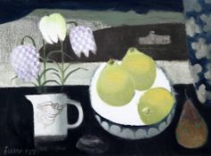 § Mary Fedden (1915-)oil on canvas,`Fritillaries`,signed and dated 1993,12 x 16in. Starting