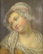 After Greuzeoil on canvas,Portrait of a maid,16 x 12.75in. Starting Price: £320