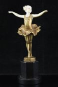 Ferdinand Preiss (1882-1943). An Art Deco gilt bronze and ivory figure of a girl dancer, `