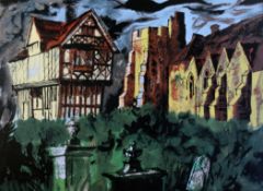 § John Piper (1903-1992)screenprint,Stokesay Castle,signed in pencil, 36/70,21.5 x 30.5in.