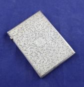 A cased Victorian silver card case, by Sampson Mordan & Co, of rectangular form, with chased