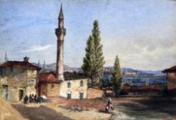 Edward Angelo Goodall (1819-1908)watercolour,Constantinople with Skutari in the distance,inscribed