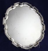 A 1930`s Scottish silver circular salver, with pie crust border, Hamilton & Inches, Edinburgh, 1939,
