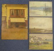 Harold Swanwick (1866-1929)ten oils on board,Landscape studies including two Isle of Man coastal