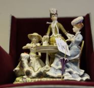 A Royal Worcester group `The Tea Party`, Victorian Series, modelled by Ruth Esther Van Ruyckevelt,