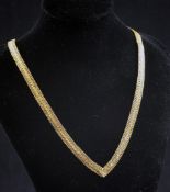 A 22ct gold fine curb link necklace, 27.6 grams, 17.5in. Starting Price: £320