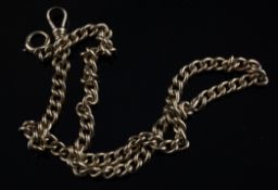 A 14ct gold curb link albert chain, 14in, 23.4 grams. Starting Price: £240