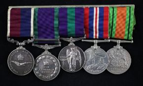 An RAF Campaign Service group of five to M Nav W.M.Bond comprising WM, DM, GSM with Malaya clasp,