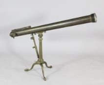 Troughton & Sims, London. A Victorian brass 3 inch retracting telescope, together with folding brass