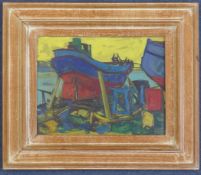 Théronpair of oils on canvas,`Les Pinasses` and `Chantier a Socoa`,signed,11 x 14in. Starting Price: