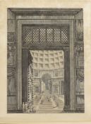 After Luigi Rossini (1790-1857)two engravings,Verdutta de Una delle Navate Minori del Tempio della