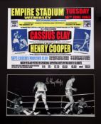 Henry Cooper -v- Cassius Clay, Empire Stadium Wembley poster 18th June 1963 with photograph of the