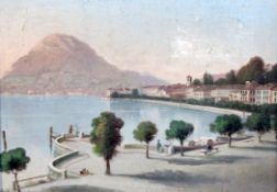 19th century Neapolitan Schooloil on board,View along the coast of Naples,9.5 x 12.5in. Starting
