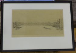 William Walcott (1874-1943)two etchings,View of The Thames and London scene,signed in pencil6 x