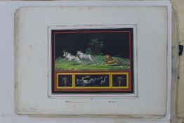 19th century English Schoolfolio of assorted watercolours and prints,including a portrait of a
