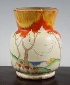 A Clarice Cliff `Taormina` vase, moulded shape no.781/7 7in., base restored Starting Price: £240