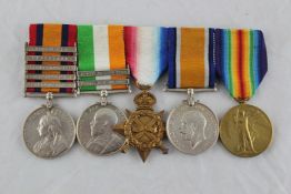 A WW1 South Africa group of five and an Africa Service Medal group of two comprising QSA with Laings