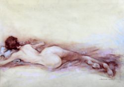 § Stephen Thomas Ward (1912-1963)oil on canvas,Reclining nude,signed,20 x 30in. Starting Price: £
