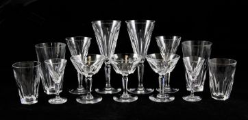 A suite of twenty nine Waterford `Sheila` cut crystal drinking glasses, in various sizes with