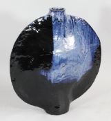 An Italian studio pottery blue `Manta` moulded vase, 28.25in. Starting Price: £120