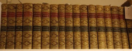 DICKENS (C), THE WORKS, 17 vols, ¾ tan leather with marbled boards, London, 1894