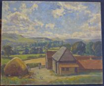 Ethel Louise Rawlins (1880-1940)pair of oils on canvas,Tott Hill Farm,signed,Unframed; 25 x 30in.