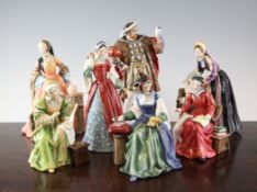 A set of seven Royal Doulton limited edition figures of Henry VIII and his six wives, boxed with