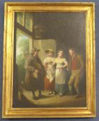 19th C. Scottish Schooloil on canvas,The travelling tinker,22.5 x 17in.