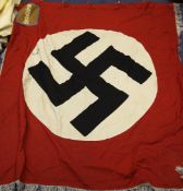 A German WWII Swastika flag, with a stitched label Steinlchleule, together with a reichszeugmeisteri