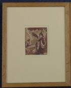 17th century Italian Schoolpen and ink,Study of a praying saint, inscribed `Antonio Cavach..`,5 x