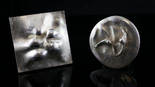 Two 1960`s Finnish sterling silver Lapponia rings, of figural or free form design, sizes H & N.