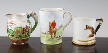 Hunting Interest: A Doulton Reynard `The Fox` bone china mug, indistinctly signed, 3.5in., a Royal