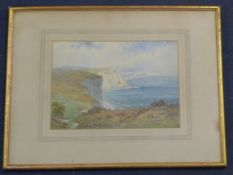 Elliott H. Marten (fl.1886-1910)watercolour,Coastal landscape with seacliffs,signed,10 x 14.25in.