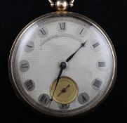 An early 19th century French gold keywind lepine calibre pocket watch, by Alliez, Bachelard &