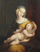 Late 18th century English School after Raphaeloil on canvas,Madonna and child based on The