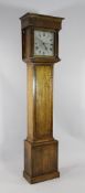 Hosmer of Tonbridge. An early 19th century thirty hour oak longcase clock, with 11 inch square