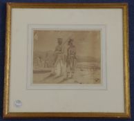 Thomas Driver (1789-1852)ink and watercolour,Civic guards, Ridge of St Sebastian,monogrammed and