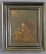 18th century Spanish Schooloil on wooden panel,Praying monks,10 x 8in.