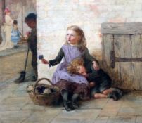 Alice Mary Havers (1850-1890)oil on canvas,`Tis a very good world`,signed, original label verso,14 x