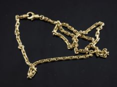A modern 18ct gold chain link necklace, stamped 750, 17in, 34.9 grams.